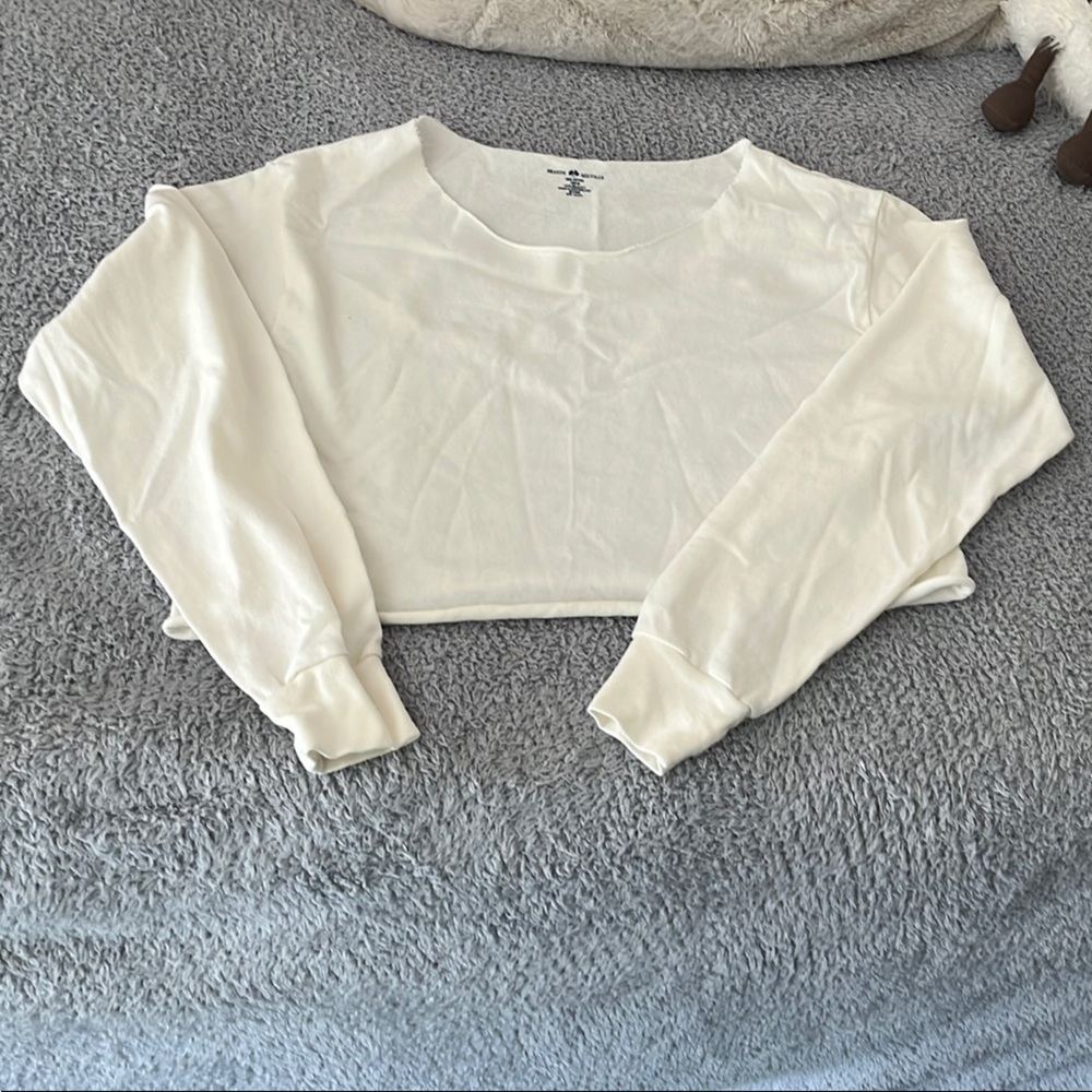 White Long Sleeve Crop Top